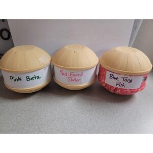 Miniverse Lifestyle Series 1 Pink Beta Fish, Blue Tang Fish & Red-Eared Slider